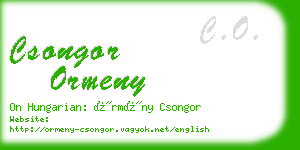 csongor ormeny business card